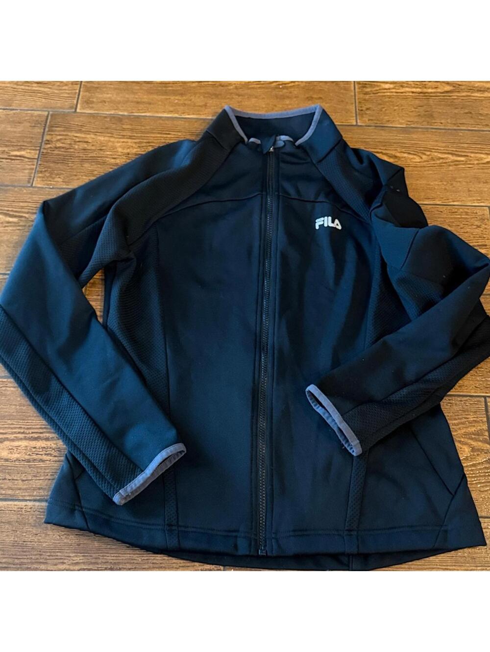 FILA Sport Black Zip Up Jacket Womens size Large